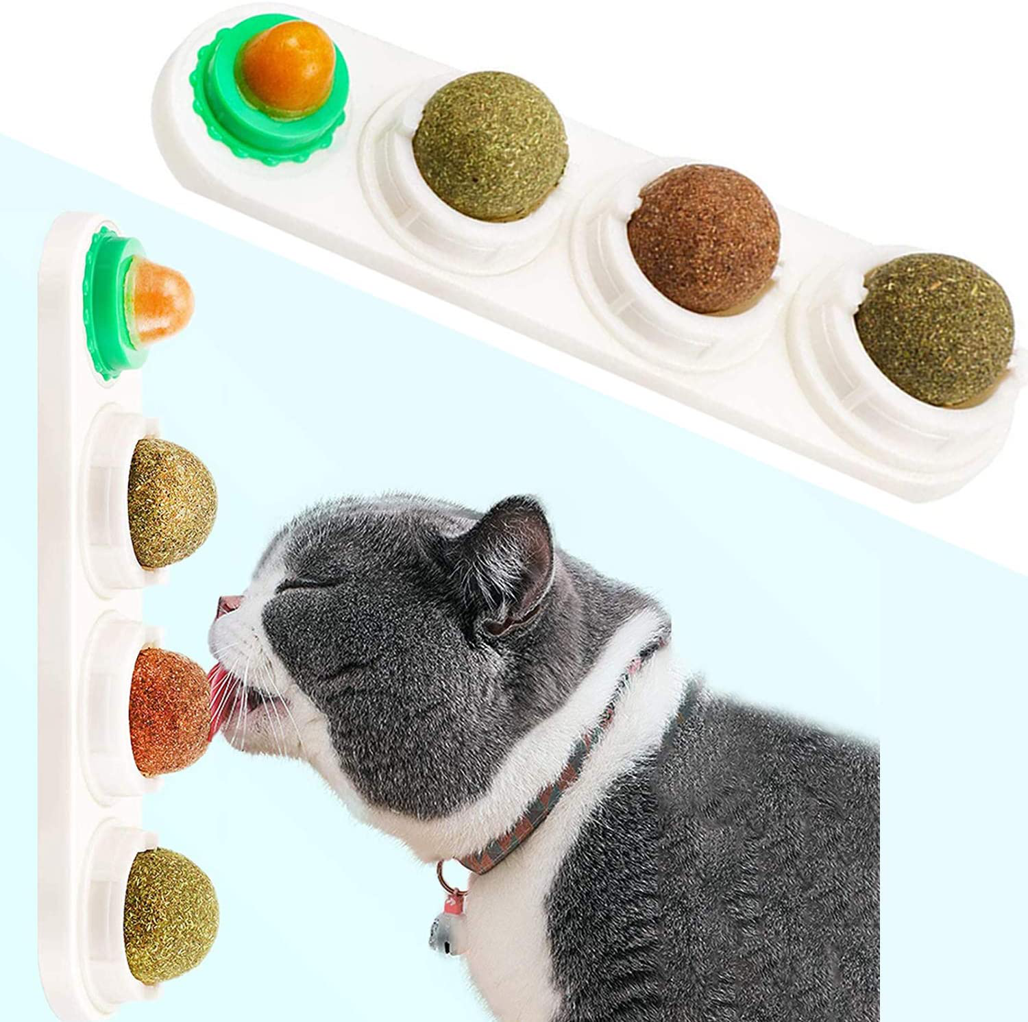 STARROAD-TIM Catnip Balls Catnip Toy for Cats Rotatable Edible Balls Natural Healthy Self-Adhesive Catnip Edible Balls Animals & Pet Supplies > Pet Supplies > Cat Supplies > Cat Toys STARROAD-TIM White  