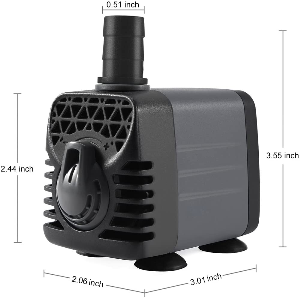 Ankway Upgraded Submersible Water Pump Humanized Rotation Switch with 2 Nozzles for Pond Aquarium Fish Tank Fountain Inline, with 5.9Ft (1.8M) Power Cord Animals & Pet Supplies > Pet Supplies > Fish Supplies > Aquarium & Pond Tubing Ankway   