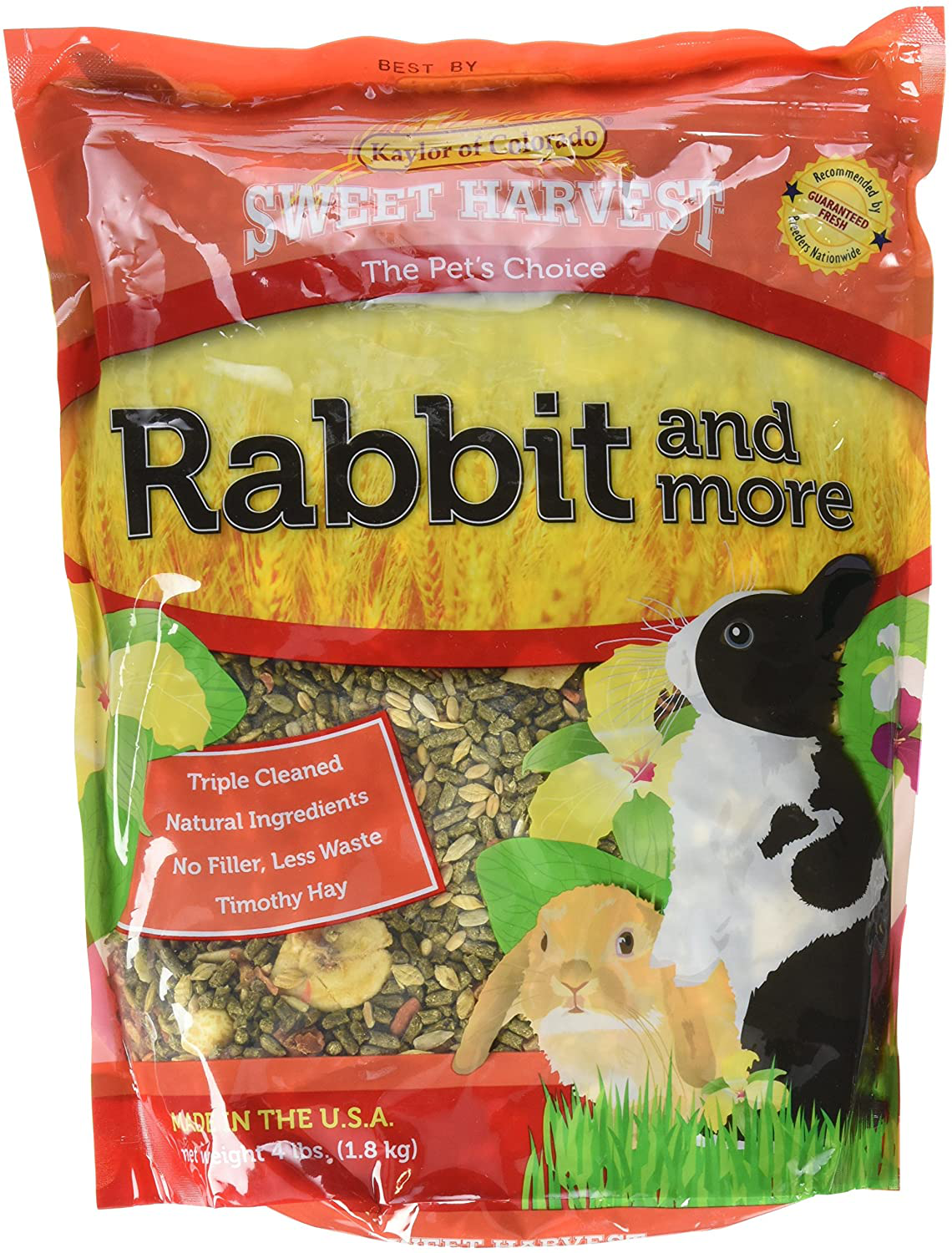 Sweet Harvest Rabbit Food, Premium Timothy Hay Pellets with Added Specialty Ingredients, 4 Lbs Bag Animals & Pet Supplies > Pet Supplies > Small Animal Supplies > Small Animal Food Sweet Harvest   