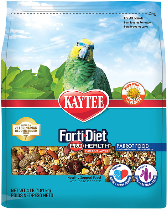 Kaytee Forti-Diet Pro Health Parrot with Safflower 4LB Animals & Pet Supplies > Pet Supplies > Bird Supplies > Bird Treats Kaytee   