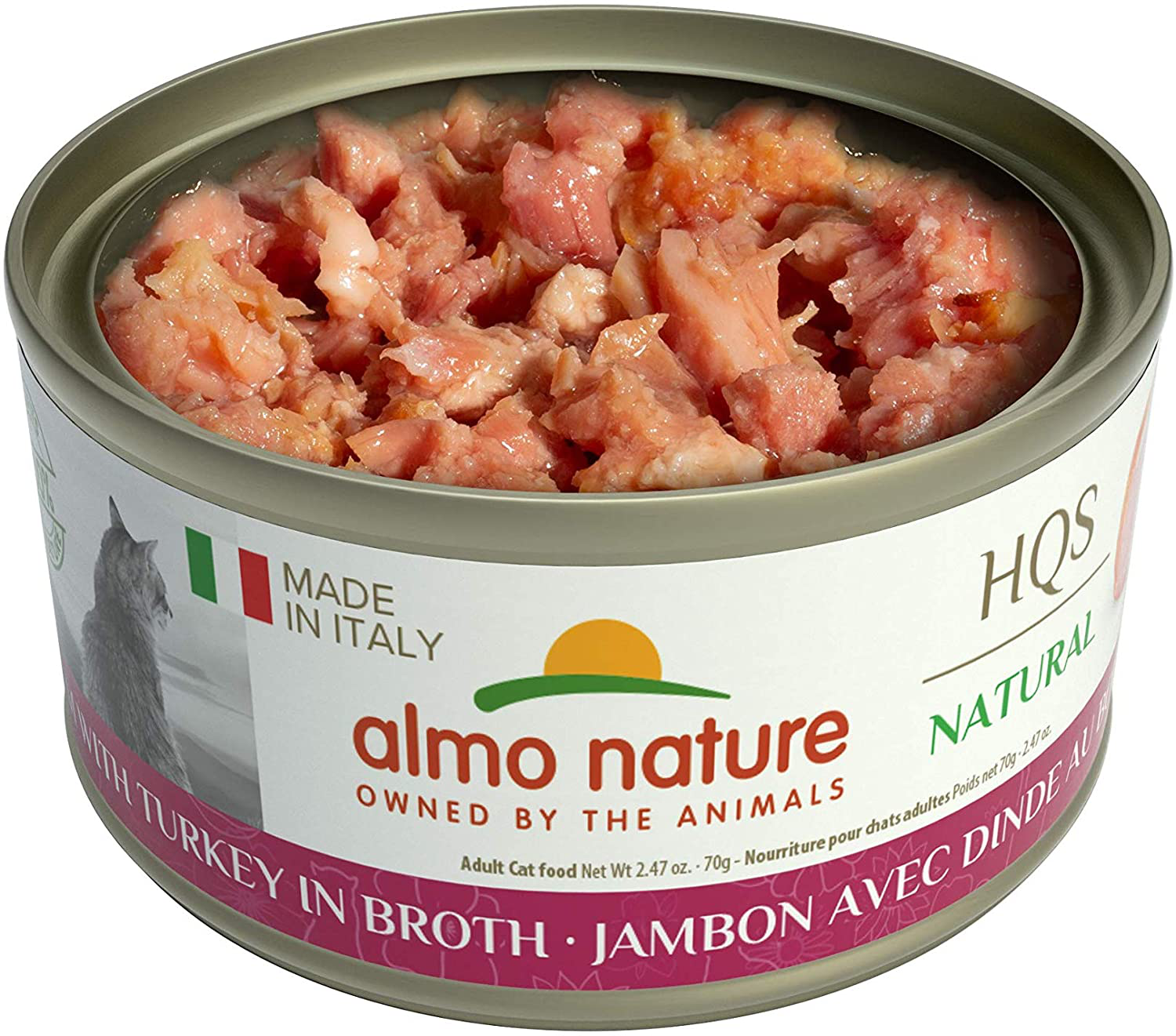 Almo Nature HQS Natural Made in Italy, Grain-Free, Additive Free, Adult Cat Canned Wet Food. Crafted with a Taste of Italy in Every Bite (Pack of 24) Animals & Pet Supplies > Pet Supplies > Small Animal Supplies > Small Animal Food almo nature   