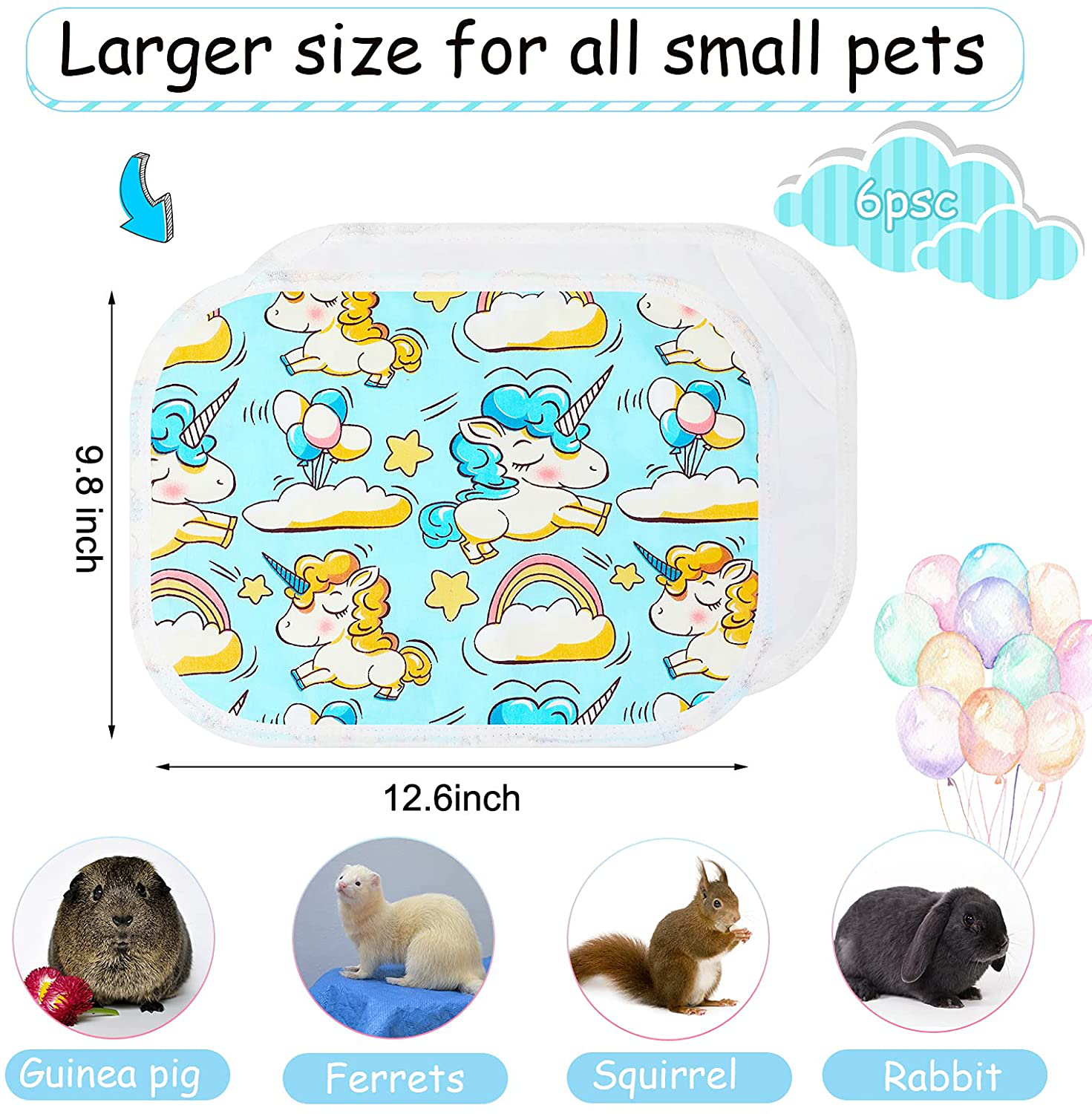 Jetec 8 Pieces Guinea Pig Cage Liner Guinea Pig Bedding Washable Pee Pad Anti-Slip and Highly Absorbent Guinea Pig Bedding Waterproof Pet Training Pad for Small Animal Supplies Animals & Pet Supplies > Pet Supplies > Small Animal Supplies > Small Animal Bedding Jetec   