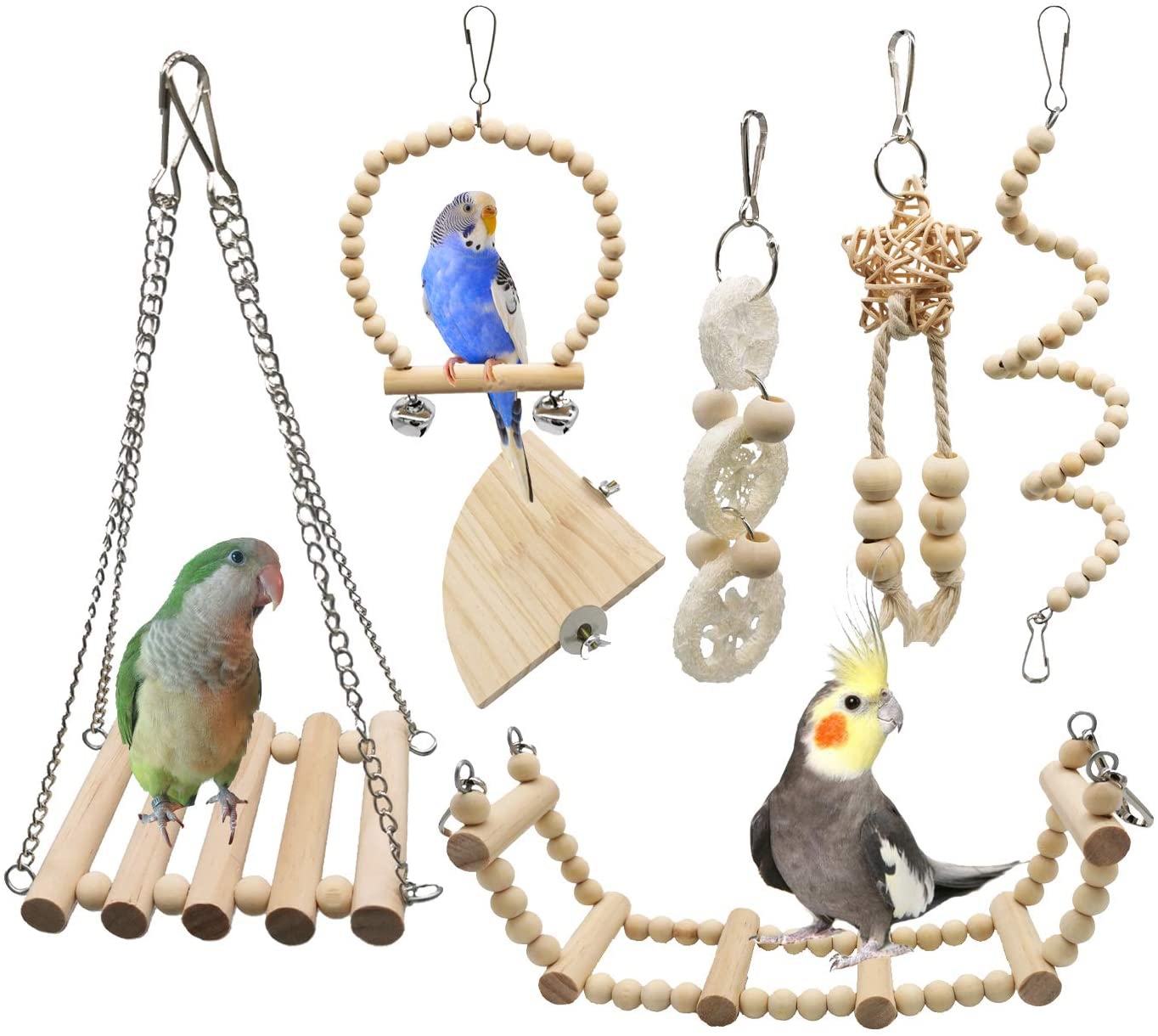 G-HY Bird Parrot Swing, Chew Toy Toys, All Natural and Safe Non-Toxic, Suitable for Small Parakeets, Budgies, Conures, Finches, Love Birds and Other Small and Medium-Sized Parrots Animals & Pet Supplies > Pet Supplies > Bird Supplies > Bird Cage Accessories G-HY A  