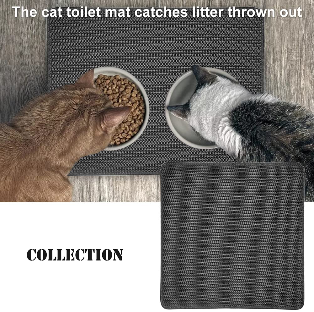 Cat Litter Mat, EVA Litter Box Trapping Mat 1.8" X 11.8", Honeycomb Washable(Black) Animals & Pet Supplies > Pet Supplies > Cat Supplies > Cat Litter Box Mats GEZICHTA   