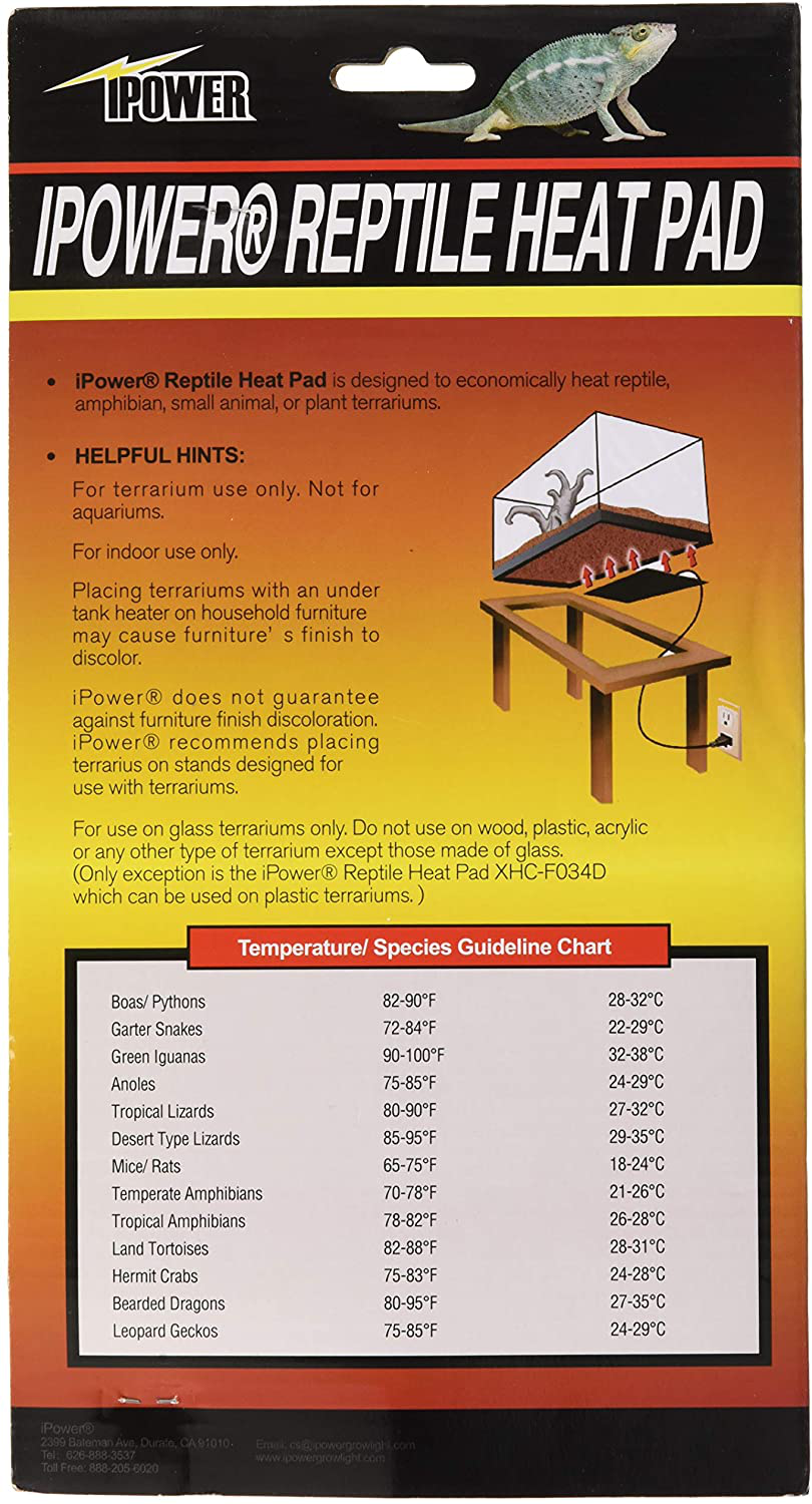 Ipower Reptile Heat Pad 4W/8W/16W/24W under Tank Terrarium Warmer Heat – KOL  PET
