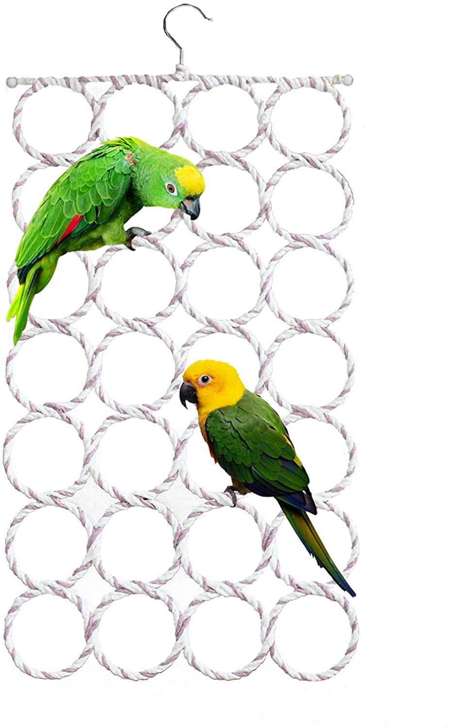 KYHSOM Bird Hemp Rope Net Swing, Small Animal Activity Toy Rope Climbing Net for Parakeet, Lovebirds, Cockatoo, Canary, African Grey, Macaw, Random Color Animals & Pet Supplies > Pet Supplies > Bird Supplies > Bird Ladders & Perches KYHSOM 1Pack  