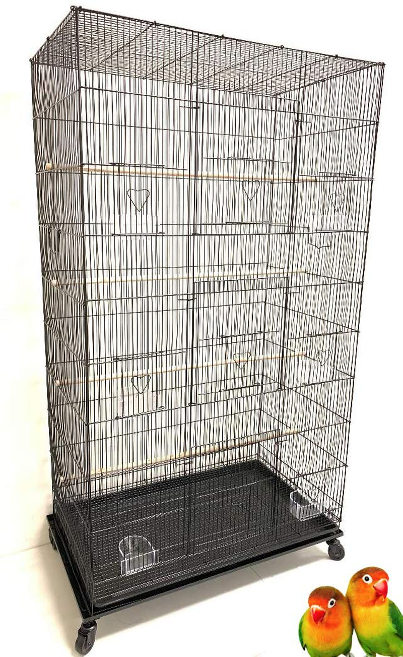 Mcage 55" X-Large Multiple Flight Bird Aviary Budgie Canary Finch Breeding Cage with Rolling Stand Animals & Pet Supplies > Pet Supplies > Bird Supplies > Bird Cages & Stands Mcage   