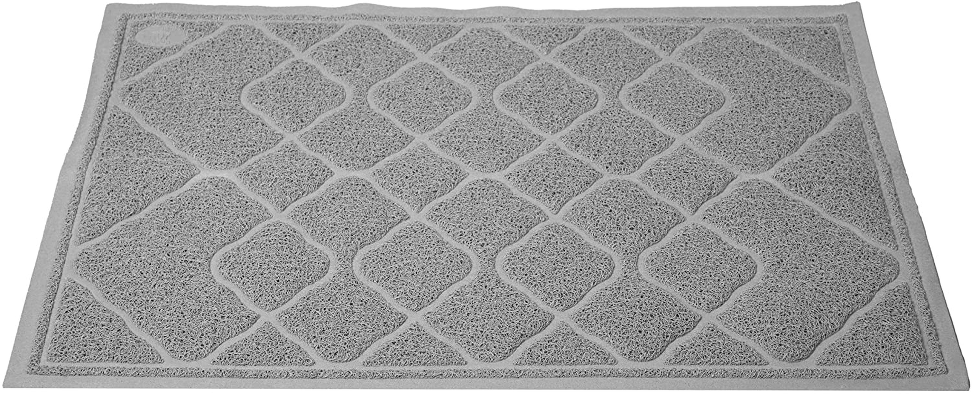 Mind Reader Kitty Litter Mat, Stops Litter Tracking, Litter Trapping Mat,  Waterproof, Easy Clean, Semi Corner, Grey 