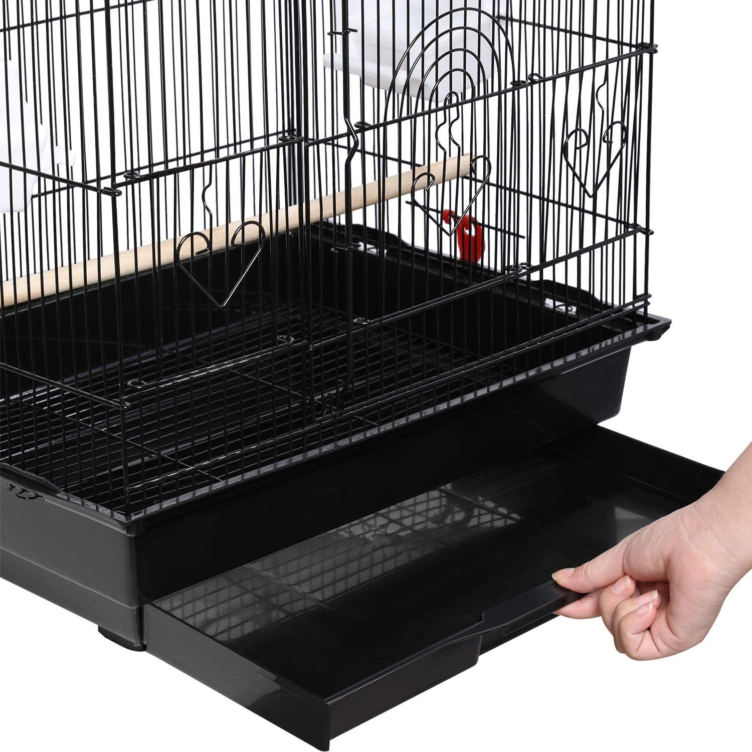 Topeakmart Open Play Top Bird Cage Parakeet Cage with Stand for Small Parrot Budgies Finches Canaries Lovebirds Animals & Pet Supplies > Pet Supplies > Bird Supplies > Bird Cages & Stands Topeakmart   