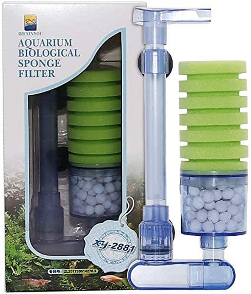 UPETTOOLS Aquarium Biochemical Sponge Filter, Ultra Quiet Aquarium Air Pump Bio Sponge Fish Tank Foam Filter Comes with 4/2 Spare Sponges 4/2 Bag of Bio Ceramic Media Balls Animals & Pet Supplies > Pet Supplies > Fish Supplies > Aquarium Fish Nets UPETTOOLS   