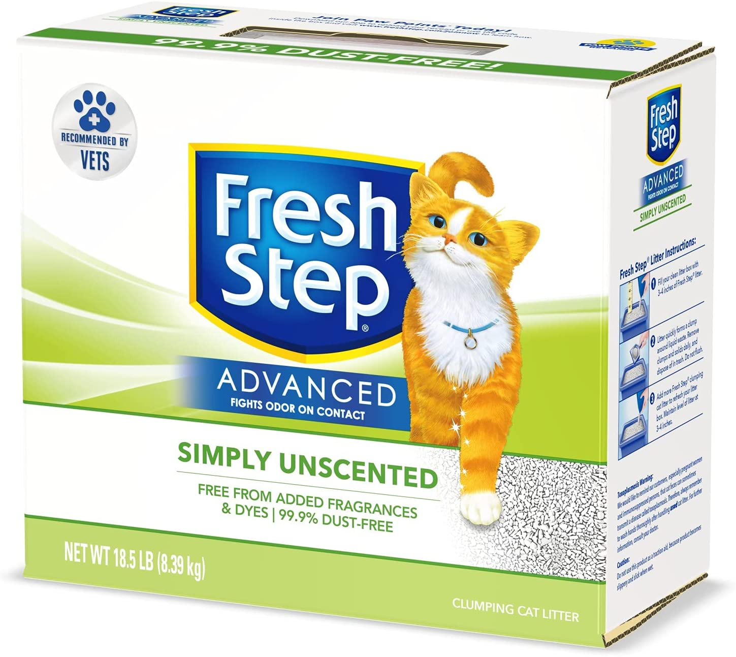 Fresh Step Advanced Simply Unscented Clumping Cat Litter, Recommended by Vets