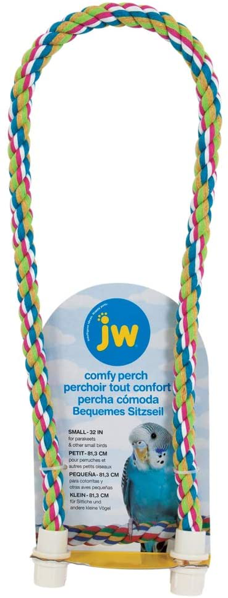 JW Pet Comfy Perch for Birds Flexible Multi-Color Rope Animals & Pet Supplies > Pet Supplies > Bird Supplies > Bird Ladders & Perches JW   