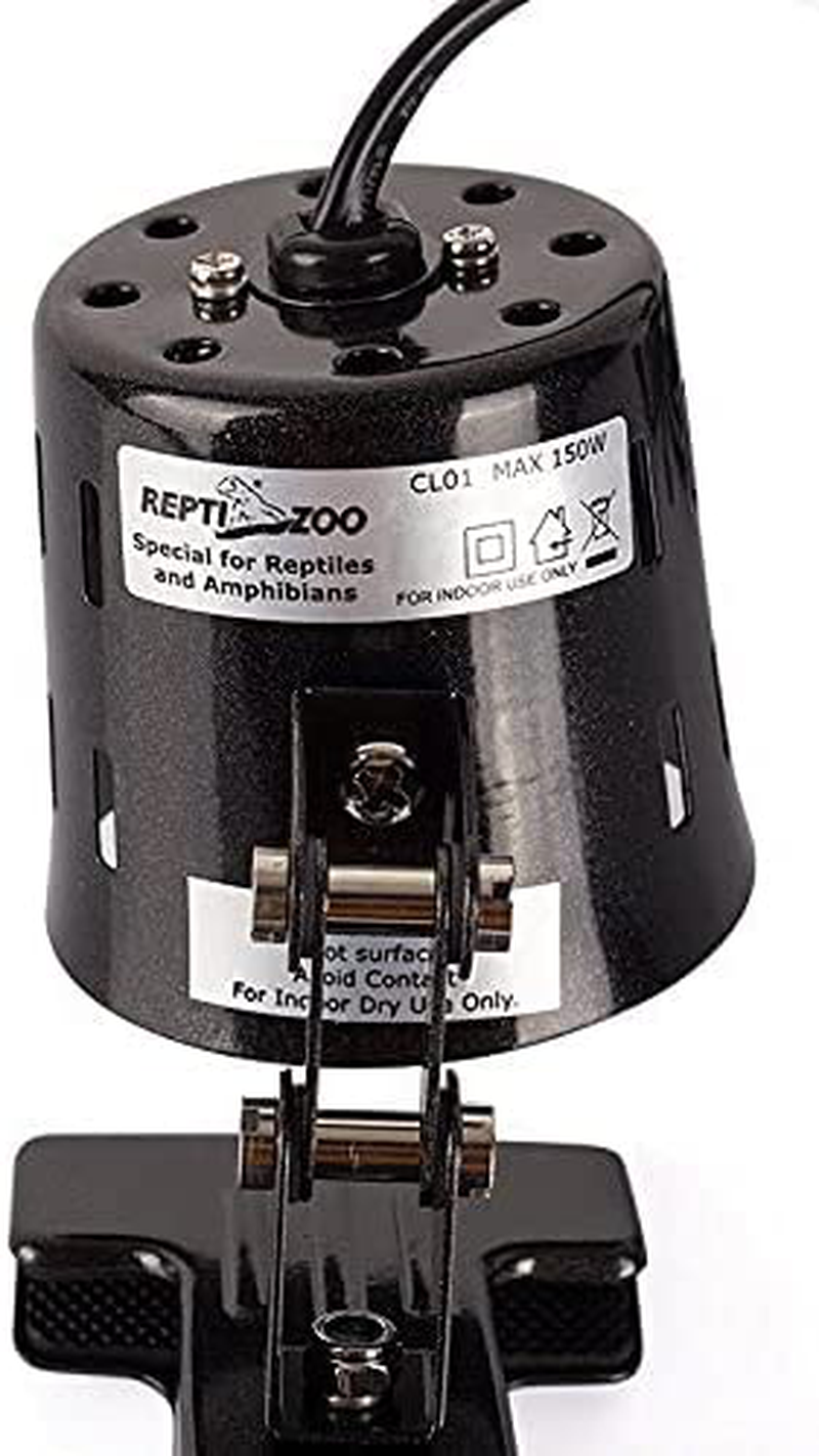 REPTI ZOO Reptile Clip Clamp Lamp Fixture 360-Degree Reptile Light Fixture Rotating Adjustable Lamp Holde Fixture for Habitat Lighting & Heat Lamp