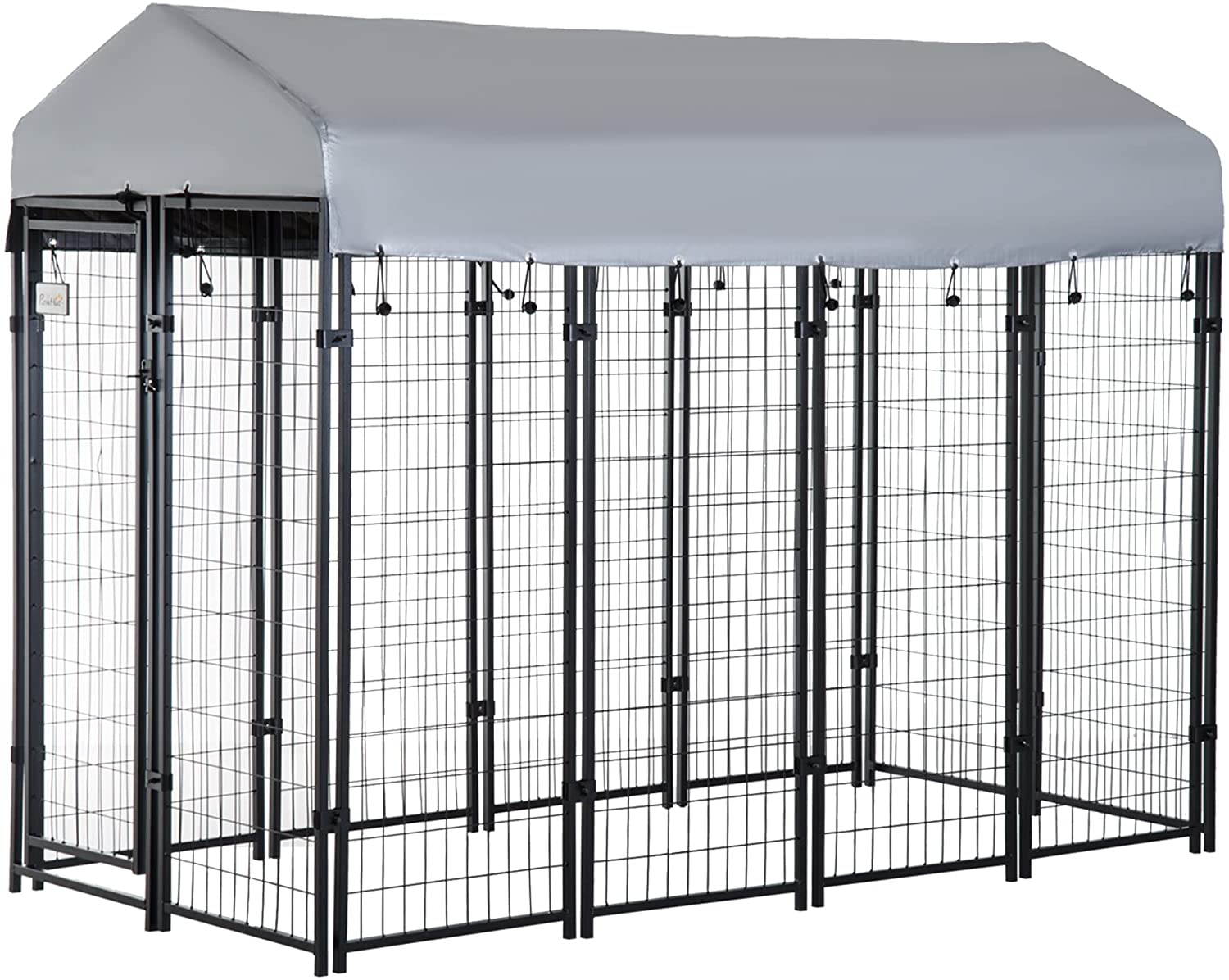 Pawhut Large Outdoor Dog Kennel Galvanized Steel Fence with Uv-Resistant Oxford Cloth Roof & Secure Lock Animals & Pet Supplies > Pet Supplies > Dog Supplies > Dog Houses Aosom LLC 8' x 4' x 6'  
