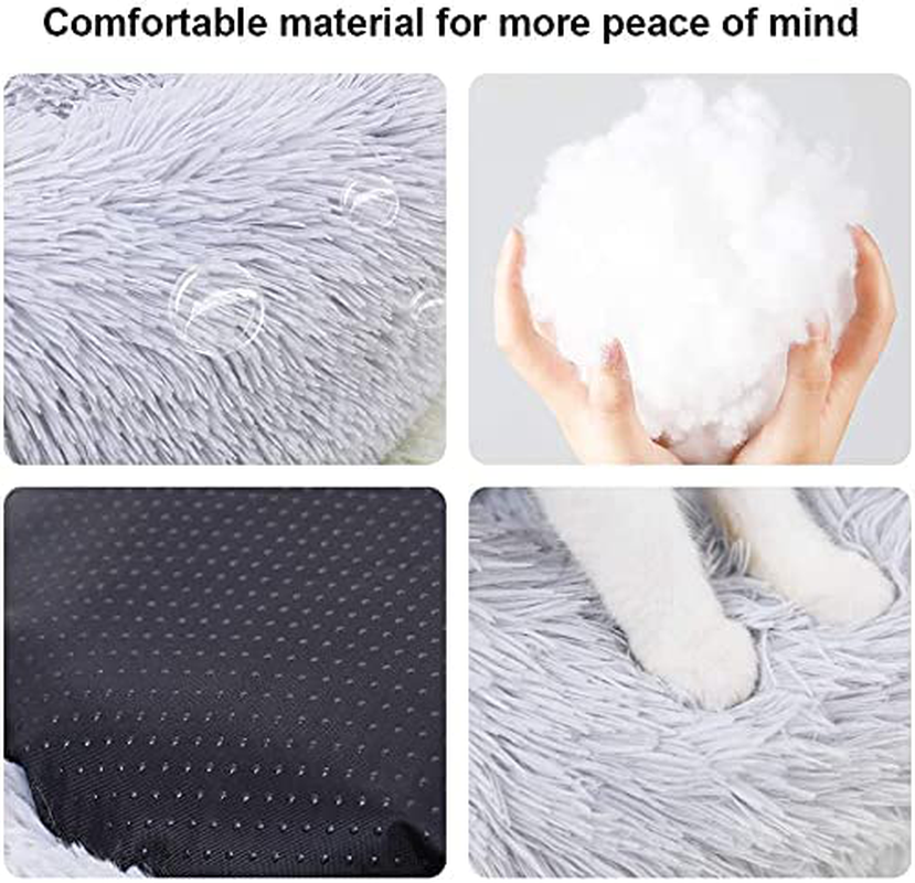 Cat Beds for Indoor Cats,Nisrada round Donut Washable Cat Bed,Fluffy Calming Self Warming Soft Donut Cuddler Cushion Pet Bed for Small Dogs Kittens,Non-Slip Animals & Pet Supplies > Pet Supplies > Cat Supplies > Cat Furniture Nisrada   