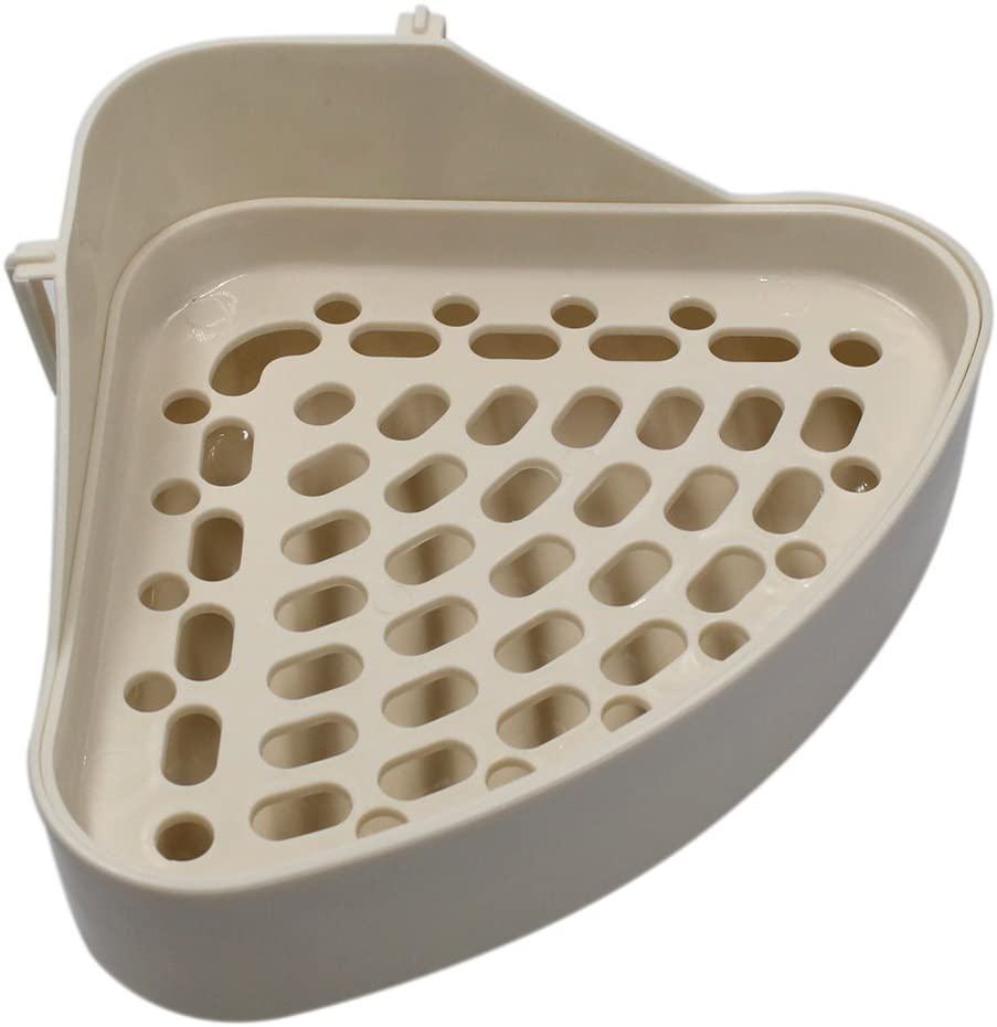 Md Trade Triangle Potty Trainer Corner Litter Bedding Box Pet Pan for Small Animal/Rabbit/Guinea Pig/Galesaur/Hamster/Ferret(White)（9.64"X6.89"X4"） Animals & Pet Supplies > Pet Supplies > Small Animal Supplies > Small Animal Bedding KisSealed   