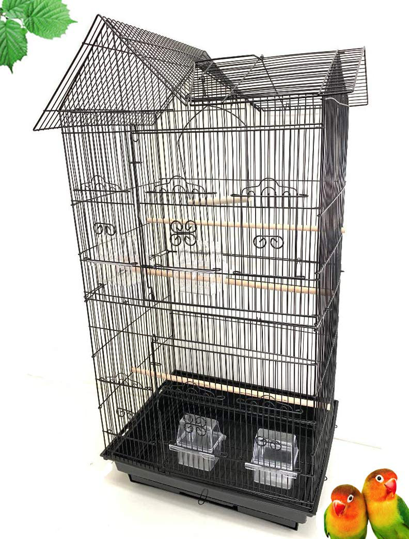 Mcage 63-Inch Large Roof Top Canary Parakeet Cockatiel Lovebird Finch Bird Flight Parrot Cage with Rolling Stand Animals & Pet Supplies > Pet Supplies > Bird Supplies > Bird Cages & Stands Mcage   
