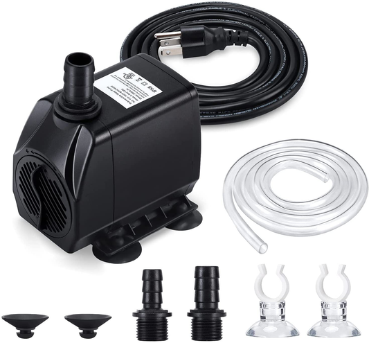CWKJ Fountain Pump, 880GPH Submersible Water Pump, Durable 60W Outdoor Fountain Water Pump with 6.5Ft Tubing (ID X 1/2-Inch), 3 Nozzles for Aquarium, Pond, Fish Tank, Water Pump Hydroponics, Fountain Animals & Pet Supplies > Pet Supplies > Fish Supplies > Aquarium & Pond Tubing CWKJTOP   