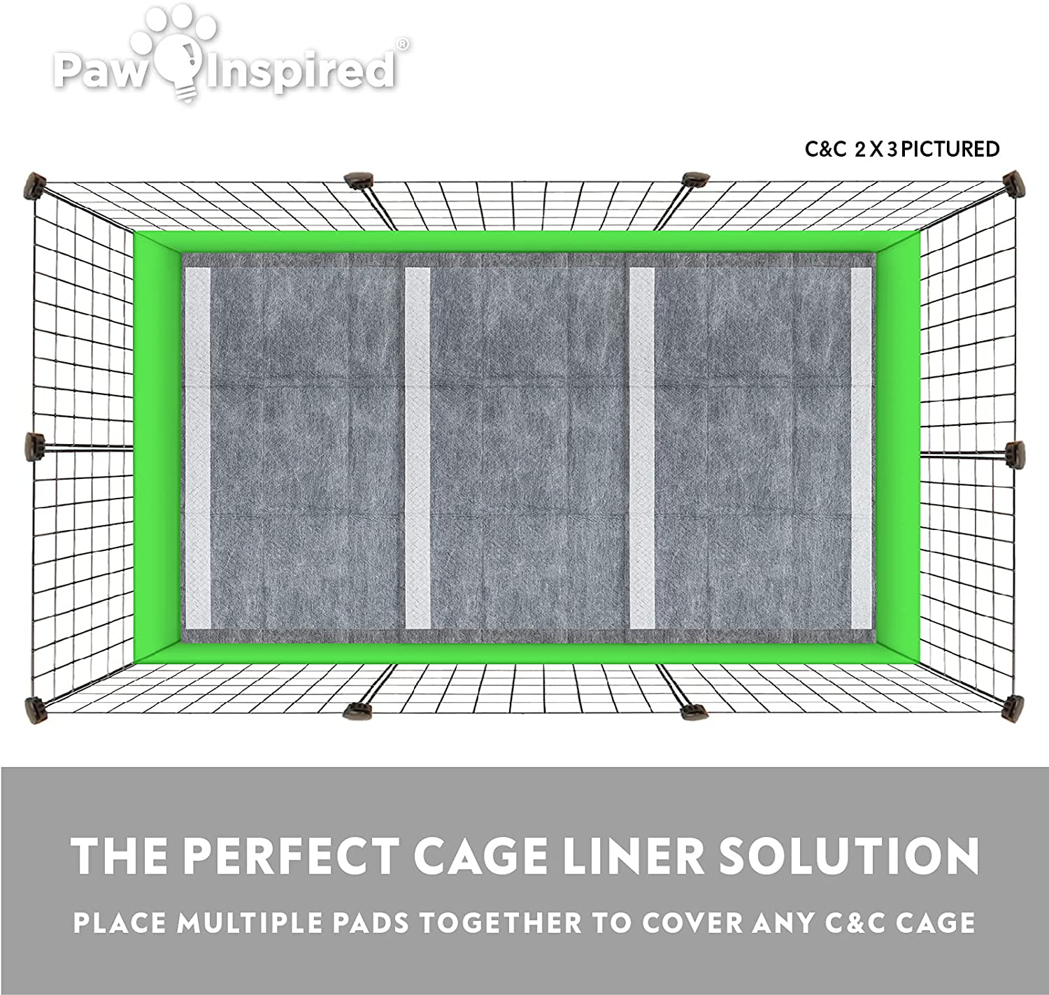 Paw Inspired Disposable Guinea Pig Cage Liners | Bamboo Charcoal Odor Controlling | Super Absorbent Liners Pee Pads for Ferrets, Rabbits, Hamsters, and Small Animals Animals & Pet Supplies > Pet Supplies > Small Animal Supplies > Small Animal Bedding Paw Inspired   