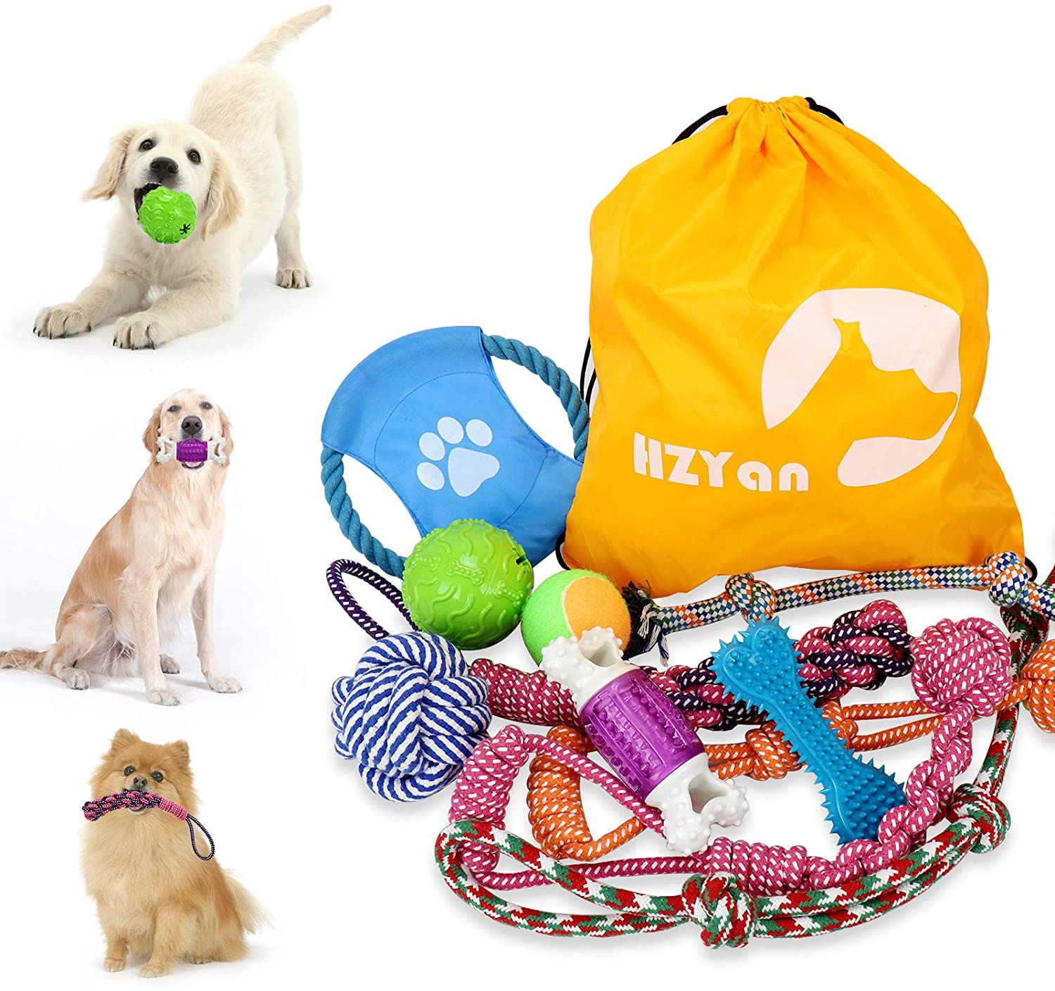 Dog Chew Toys for Aggressive Chewers,Dog Rope Ball Toys with