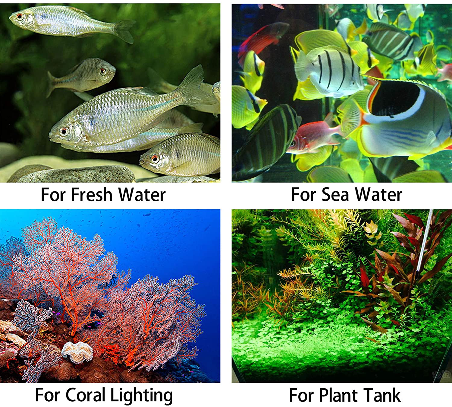 Netuera LED Aquarium Light Fish Tank Submersible White Blue Underwater Lamp Lighting (27.2 Inch 7.8W)