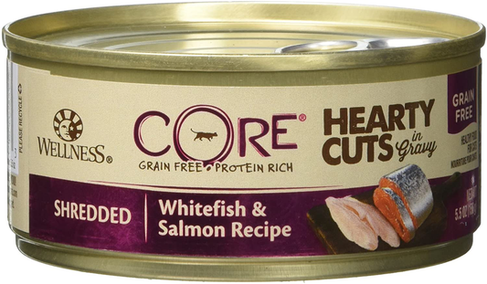 Wellness CORE Hearty Cuts Natural Grain Free Whitefish & Salmon Wet Cat Food Animals & Pet Supplies > Pet Supplies > Small Animal Supplies > Small Animal Food Wellness   