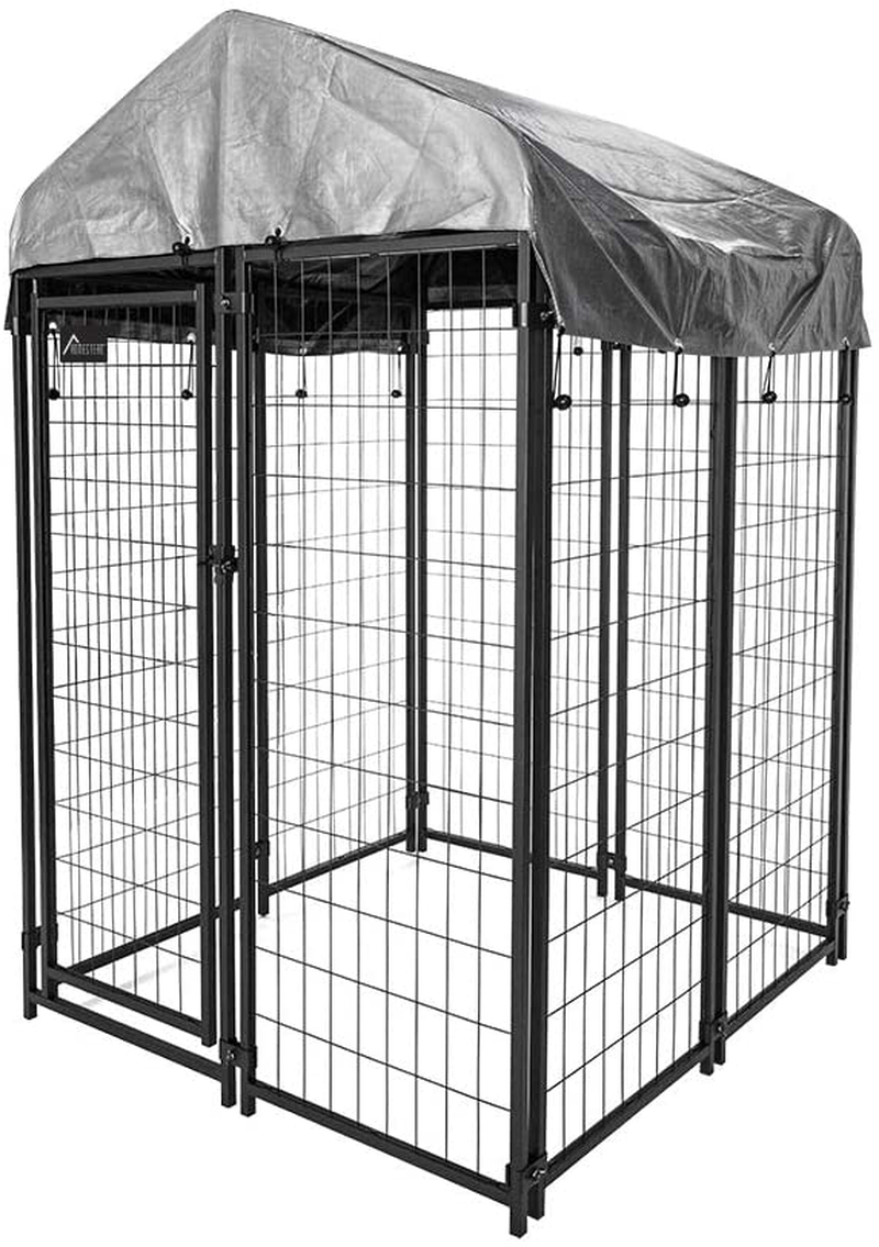 Homestead Large Dog Kennel Outdoor - UV Protection Waterproof Cover, Heavy Duty Welded Wire Dog Kennel - Ideal Kennel for Dog, Pet Cage, Outdoor, Yard Wire Fence, Patio Crates