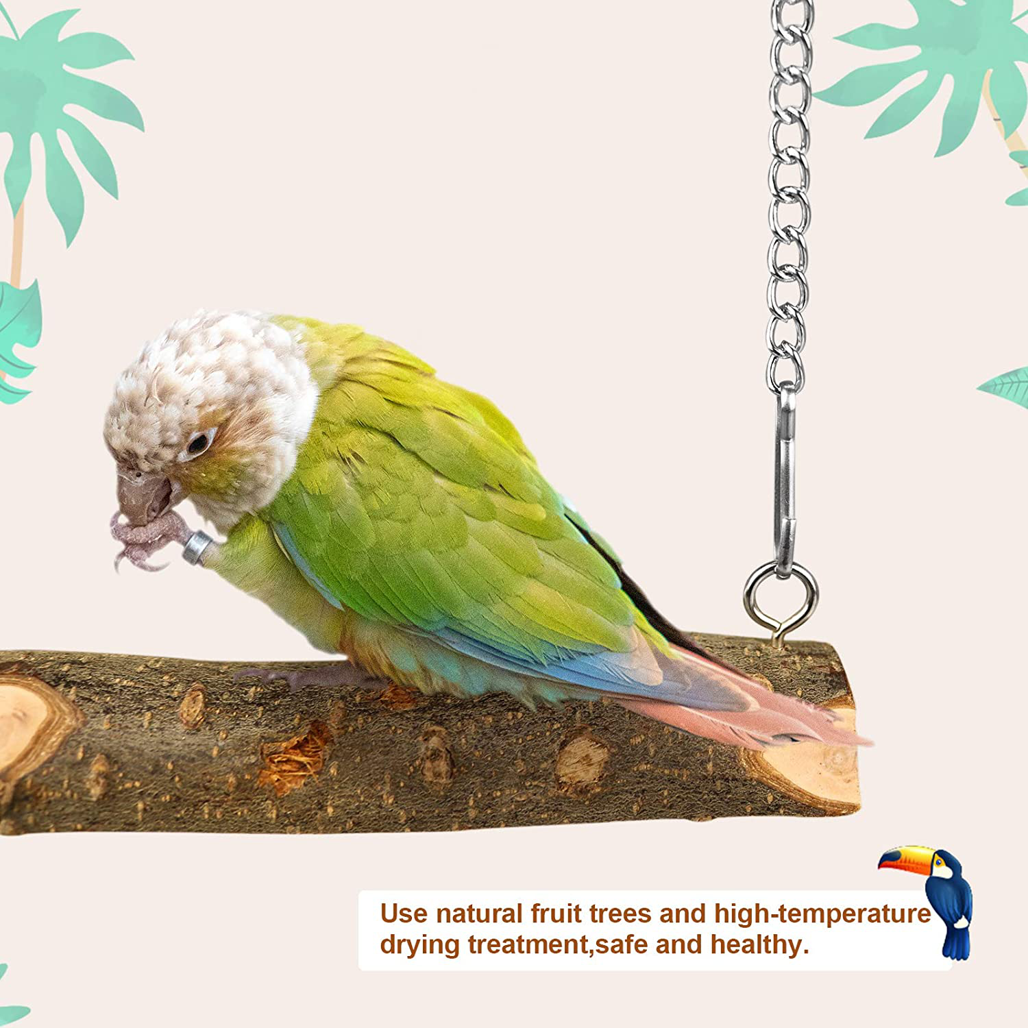 Roundler Pet Bird Swing, Parrot Cage Toys, Natural Wooden Swing Toys for Parakeet Cockatoo Cockatiel Conure Lovebirds Canaries Little Macaw African Parrot … Animals & Pet Supplies > Pet Supplies > Bird Supplies > Bird Cage Accessories Roundler   