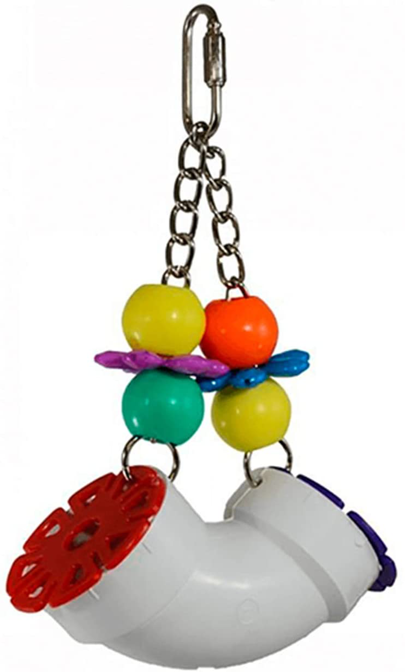 Super Bird Creations SB751 PVC Forager Bird Toy with Colorful Birds & Flowers, Large Size, 3” X 5” X 8”