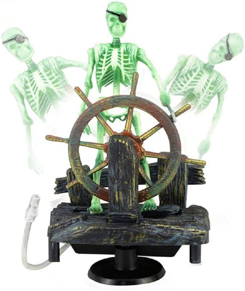 Bestgle Aquarium Decor Ornament Air-Driven Active Skeleton Pirate Captain for Fish Tank Decoration Animals & Pet Supplies > Pet Supplies > Fish Supplies > Aquarium Decor Bestgle   