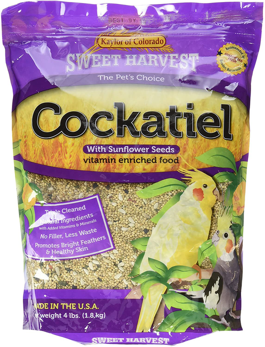 Sweet Harvest Cockatiel Bird Food (With Sunflower Seeds), 4 Lbs Bag - Seed Mix for Cockatiels Animals & Pet Supplies > Pet Supplies > Bird Supplies > Bird Food Sweet Harvest   