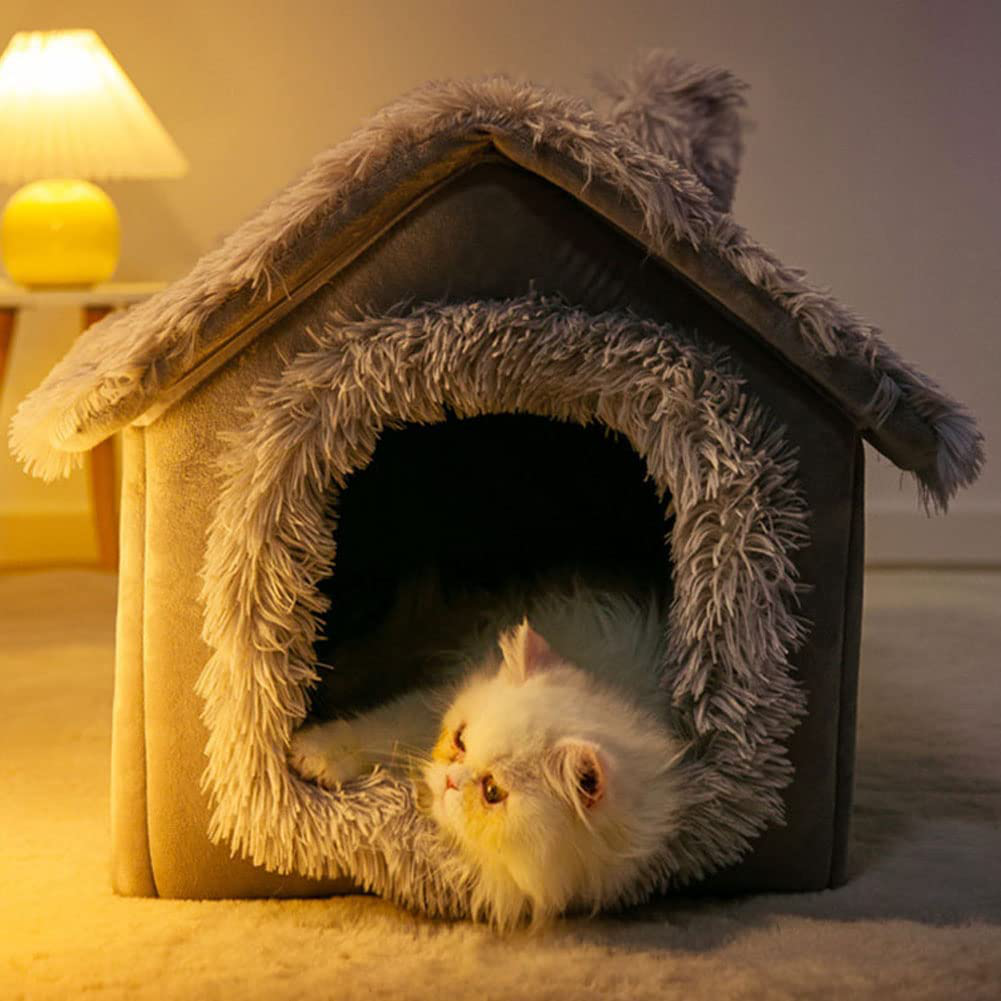 Indoor Dog House Warm Dog House Kennel Bed Mat with Removable Cushion for Small Medium Large Dogs Cats, Cute Winter Cat Nest Puppy Cave Animals & Pet Supplies > Pet Supplies > Dog Supplies > Dog Houses Aquarius CiCi   