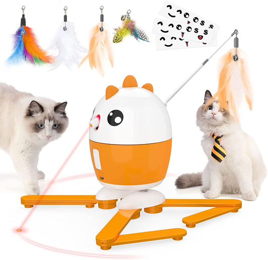 Interactive Cat Toys, Automatic 2 in 1 Laser Cat Feather Toy,Recharge Light Toy Gift for Indoor Cats Kitten Hunting Chasing and Exercising Animals & Pet Supplies > Pet Supplies > Cat Supplies > Cat Toys Dreamon   