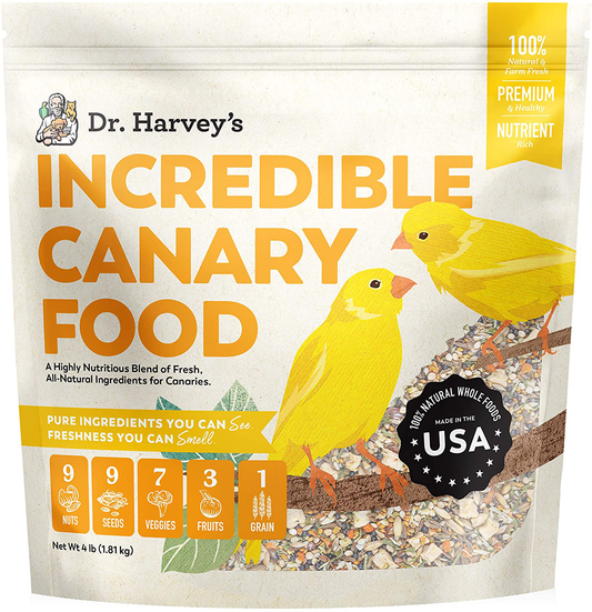 Dr. Harvey'S Incredible Canary Food, Natural Food for Canaries Animals & Pet Supplies > Pet Supplies > Bird Supplies > Bird Food Dr. Harvey's 4 Pound (Pack of 1)  