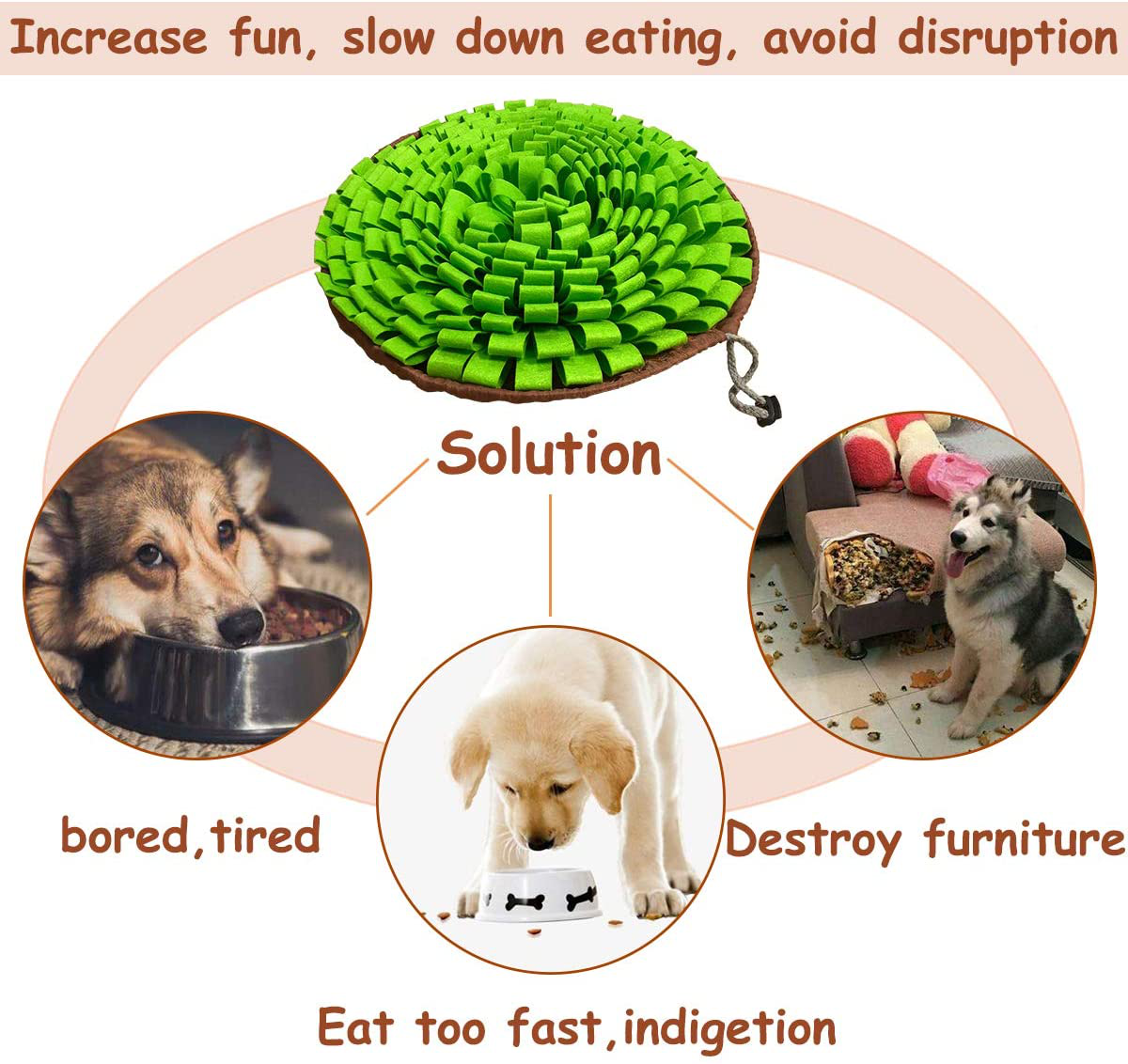 NEECONG Dog Snuffle-Mat Slow-Feeder-Bowl - Simulating Grassland for Bo –  KOL PET