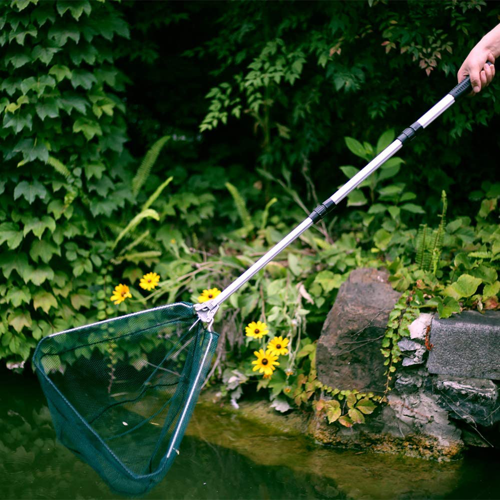 RESTCLOUD Fishing Landing Net with Telescoping Pole Handle, Fishing Net Freshwater for Kids Men Women, Extend to 40-63 Inches Animals & Pet Supplies > Pet Supplies > Fish Supplies > Aquarium Fish Nets RESTCLOUD   