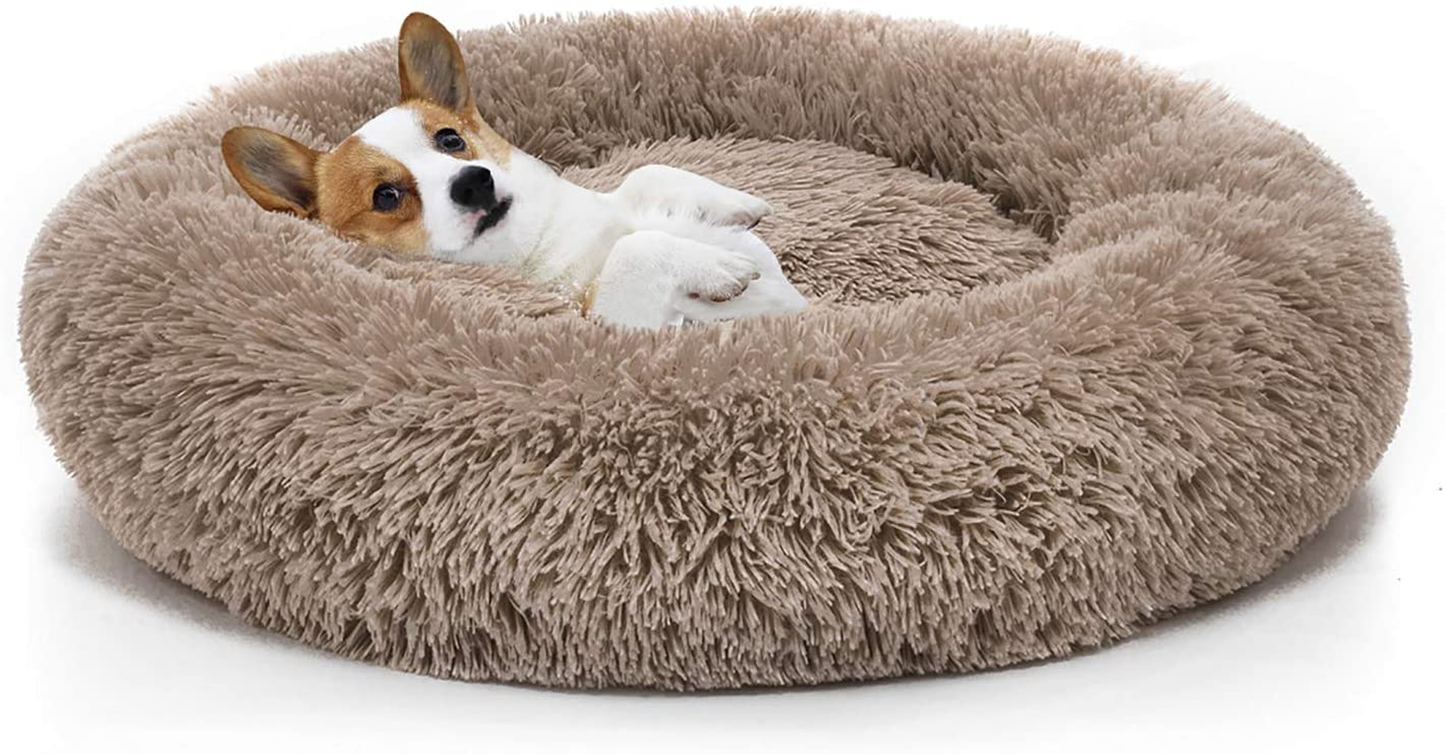 MIXJOY Orthopedic Dog Bed Comfortable Donut Cuddler round Dog Bed Ultra Soft Washable Dog and Cat Cushion Bed (23''/30''/36'') Animals & Pet Supplies > Pet Supplies > Dog Supplies > Dog Beds MIXJOY Brown S(23'' x 23'') 
