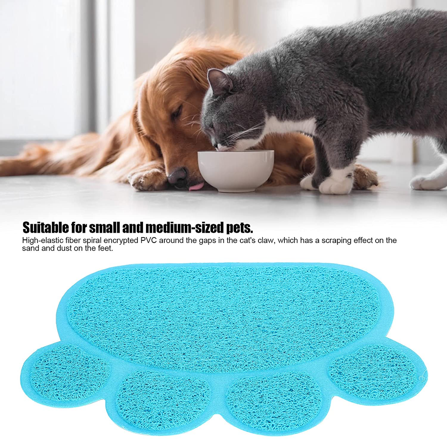 Gaeirt Cat Litter Mat, Kitty Litter Trapping Mess Mat Easy to Clean PVC Durable for Cat Litter Box for Crystal Litter for Small and Medium Pets(Sky Blue) Animals & Pet Supplies > Pet Supplies > Cat Supplies > Cat Litter Box Mats Gaeirt   