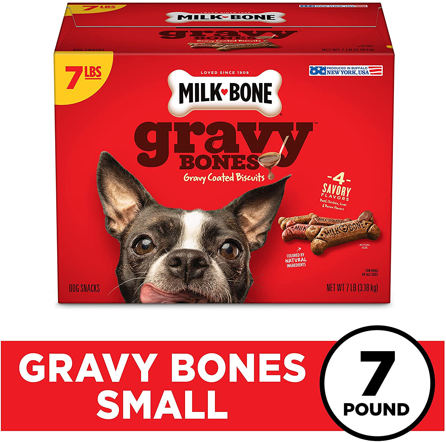 Milk-Bone Gravy Bones Dog Biscuits, 4 Meaty Flavors with 12 Vitamins & Minerals Animals & Pet Supplies > Pet Supplies > Dog Supplies > Dog Treats J.M. SMUCKER COMPANY   