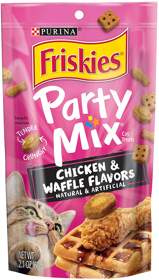 Purina Friskies Party Mix Cat Treats, Chicken & Waffle, 2.1 Ounce (Pack of 10) Animals & Pet Supplies > Pet Supplies > Cat Supplies > Cat Treats Purina Friskies   