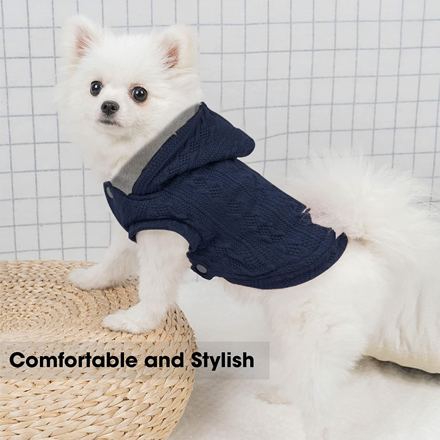 Dog Sweater with Fleece Lining, Winter Dog Coat, Dog Hoodie, Small Pet Jacket, Warm Puppy Clothes with Hood for Small Medium Dog Cat Boy Girl Animals & Pet Supplies > Pet Supplies > Cat Supplies > Cat Apparel Petglad   