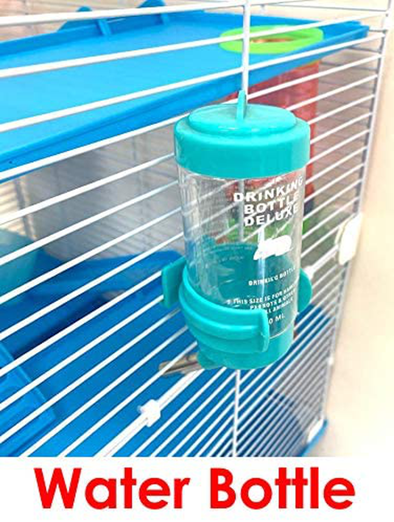 Mcage 5-Tiers Hamster House Small Animal Habitat Cage with Running Wheel Hide House Crossover Tube Water Bottle Feeder Bowl Ladder