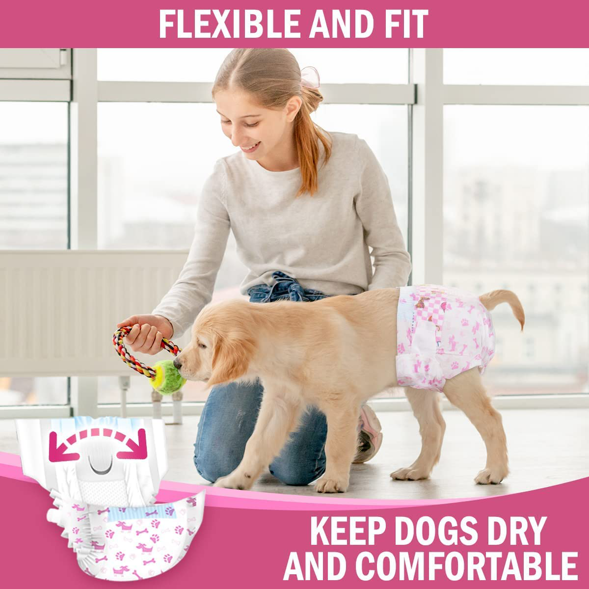 Dono Disposable Pet Diapers Female Dogs 2018 Super Absorbent Soft Heating Pee Diapers Liners XXS-M, Including 14-20Count Puppy Diapers Dogs Cats Animals & Pet Supplies > Pet Supplies > Dog Supplies > Dog Diaper Pads & Liners Yiwu Honghe   
