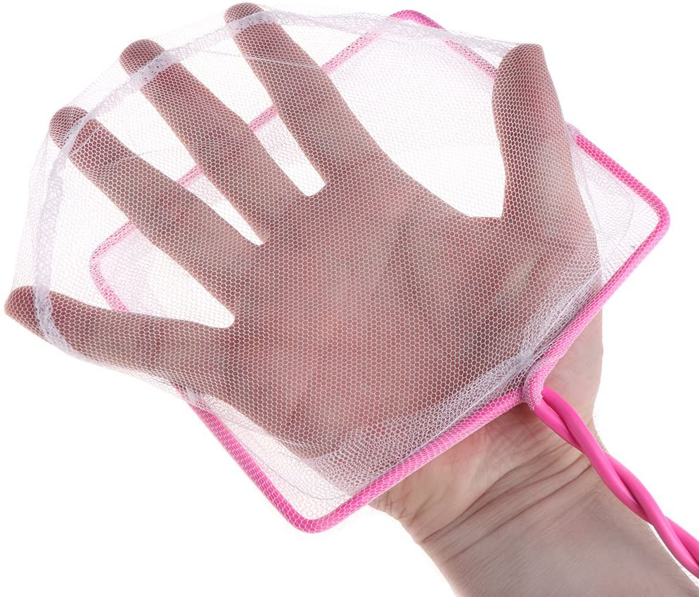 LANDUM Fishing Tank Net Plastic Soft Square Mesh Fish Shrimp Capture for Aquarium Tools Pink Rectangle 4 Animals & Pet Supplies > Pet Supplies > Fish Supplies > Aquarium Fish Nets LANDUM   