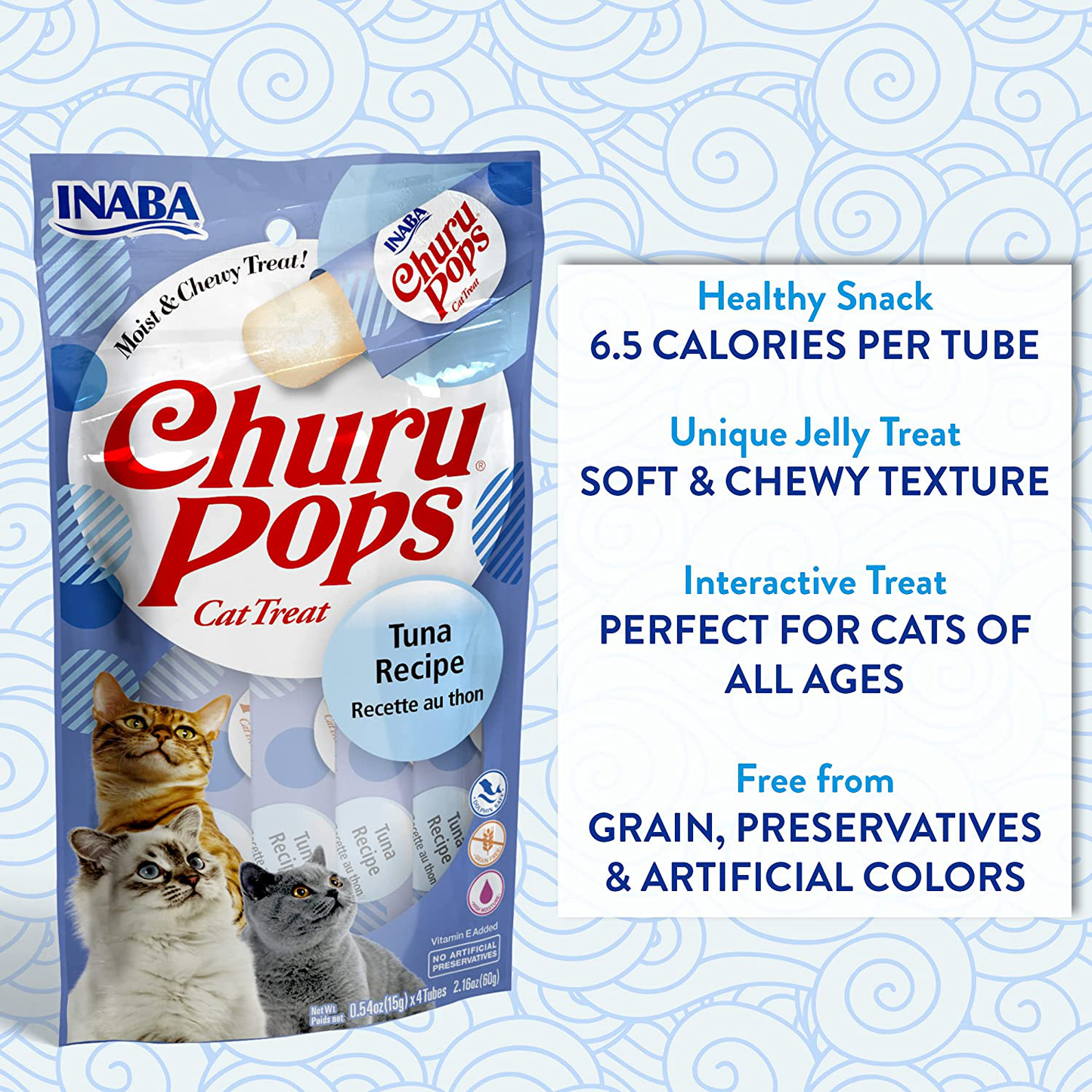 INABA Churu Pops, Grain-Free, Soft, Moist and Chewy Jelly Cat Treats with Vitamin E, 0.54 Ounces Each Animals & Pet Supplies > Pet Supplies > Cat Supplies > Cat Treats INABA   