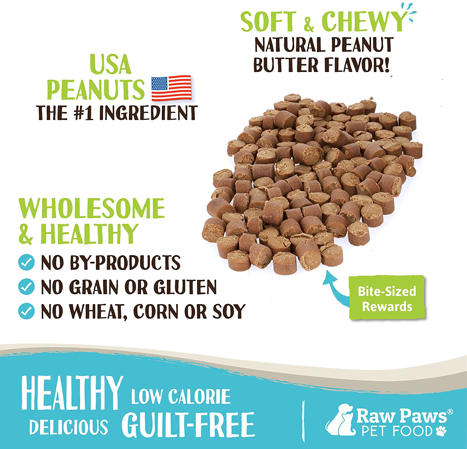 Raw Paws Pet Grain Free Soft Training Treats for Dogs Peanut Butter, 6 Oz - Made in USA - Natural Soft Puppy Training Treats - Low Calorie Small Dog Training Treats - Potty Training Treats Animals & Pet Supplies > Pet Supplies > Small Animal Supplies > Small Animal Treats Raw Paws   