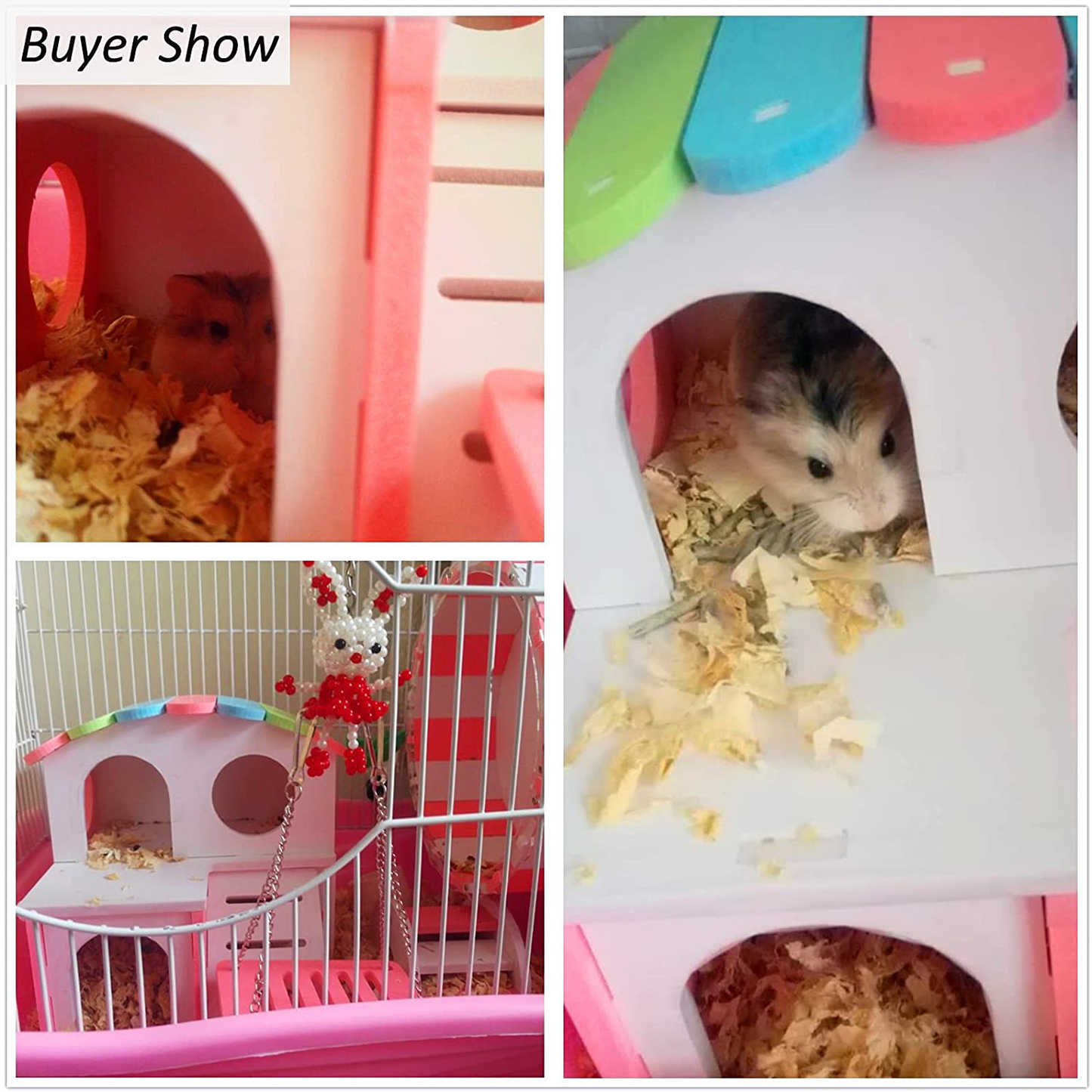 Hamster Cage,Small Animal Habitats Luxury House for Indoor,Double Layer Platform Large Hutch with Ladder 6 Inches Tall,Bunny Gerbil Chinchilla Accessories,Easy to Assemble Animals & Pet Supplies > Pet Supplies > Small Animal Supplies > Small Animal Habitats & Cages Yagamii   