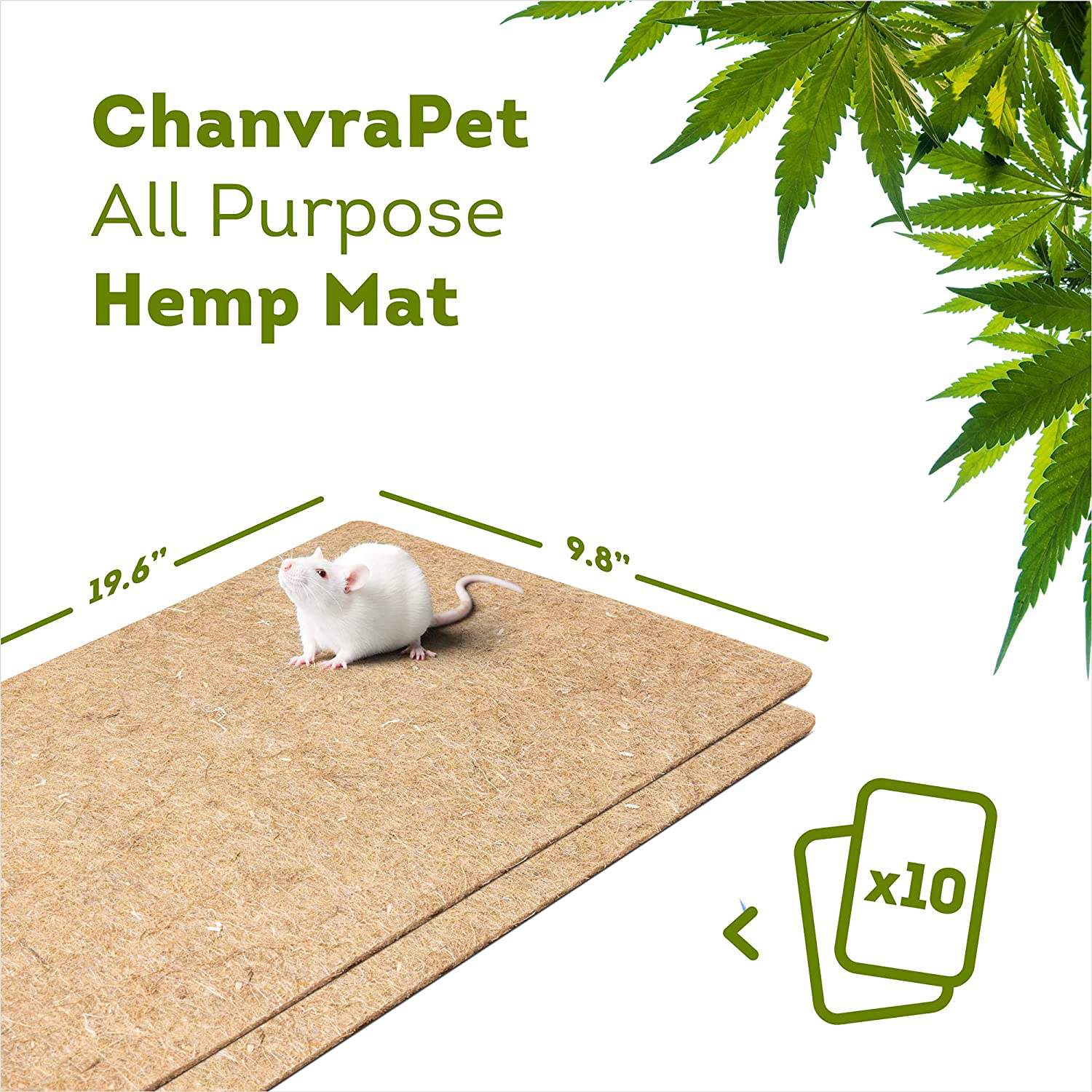 The Chanvra Hemp All Purpose Pet Mat | Sleeping, Nesting, Reptile Carpet | Rat/Hamster Cage/Bearded Dragon Tank Accessories | Lizard Snake Terrarium Liner | Small Animal Hemp Bedding Sold Separate Animals & Pet Supplies > Pet Supplies > Small Animal Supplies > Small Animal Bedding ChanvraGrow   