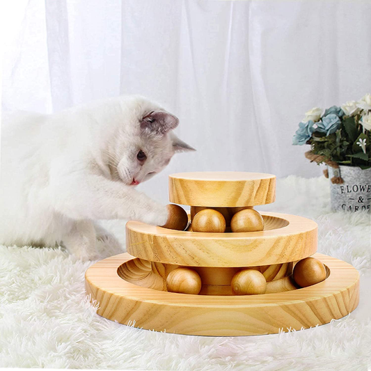 Cat Supplies Funny Roller Cat Toy-Double Layer Wooden Track Balls Turntable for Kitty Cat Gifts for Your Cats Animals & Pet Supplies > Pet Supplies > Cat Supplies > Cat Toys Smyidel   