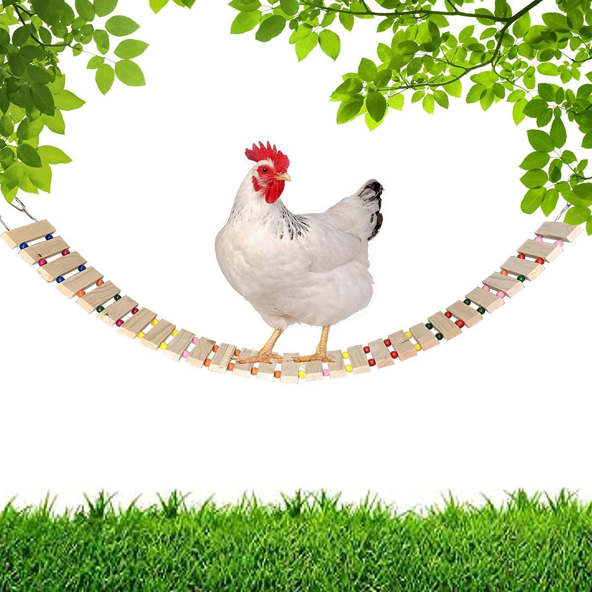 Nynelly Chicken Coop Toy,Chicken Toys,Natural Wood Chicken Ladder,Chicken Swing,Chicken Perch Stand for Birds Poultry Rooster Chicks Animals & Pet Supplies > Pet Supplies > Bird Supplies > Bird Ladders & Perches Nynelly Chicken Bridge-Walnut  